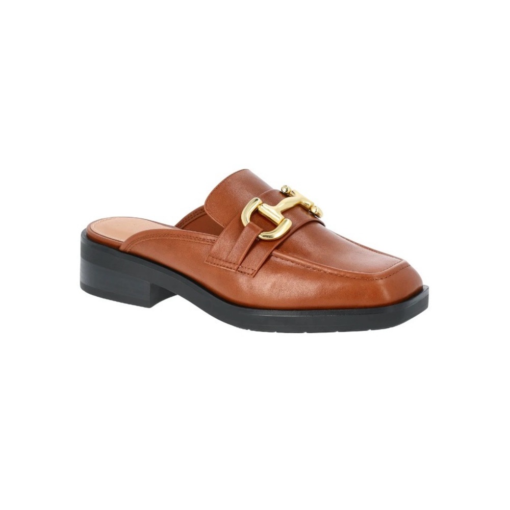 ❤️Time&Tru Women's Backless Loafer Size 10 NWT MemoryFoam 
 Brown&Gold Horsebit - Picture 4 of 9